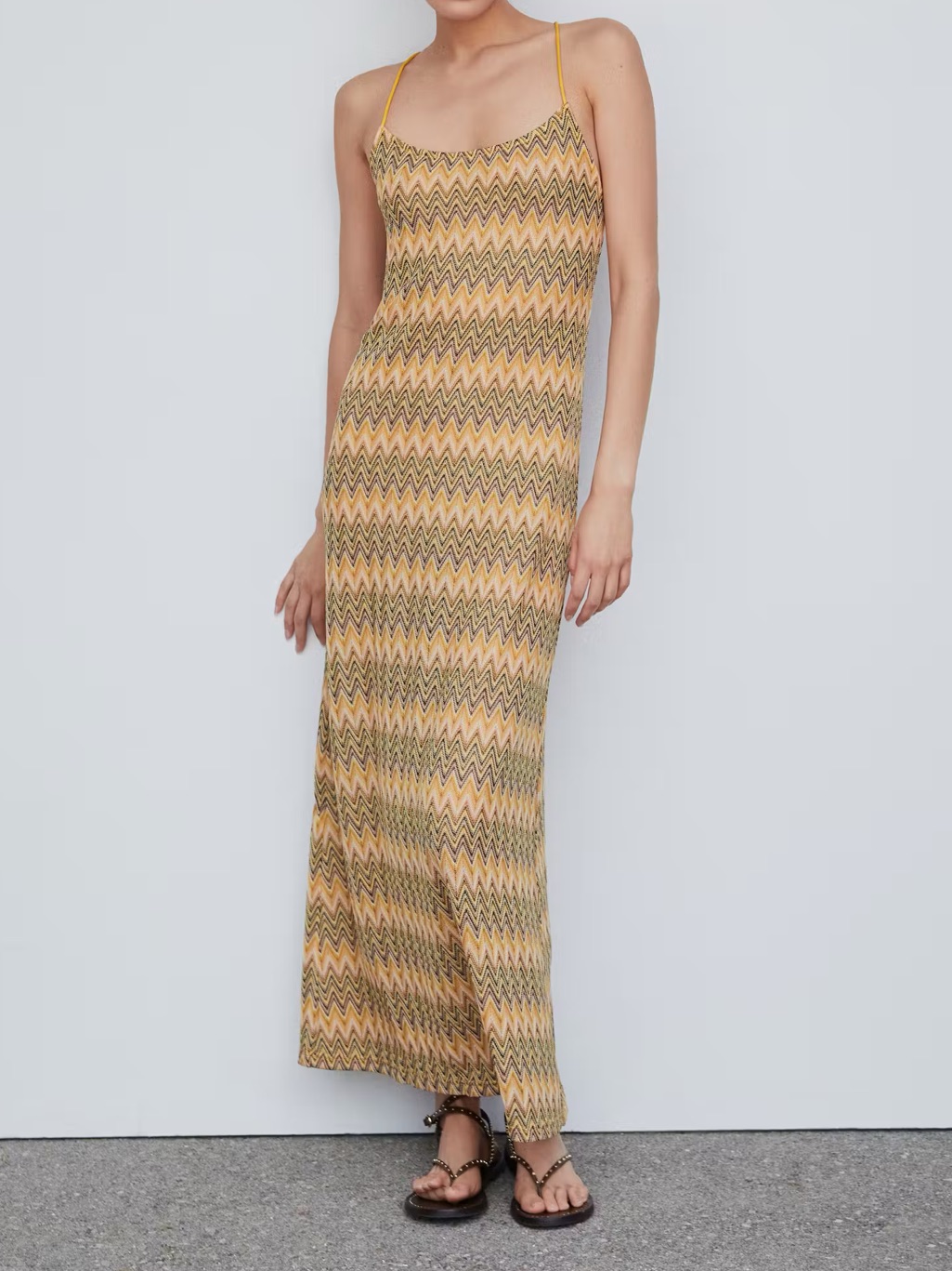 Mango Geometric Knit Maxi Dress